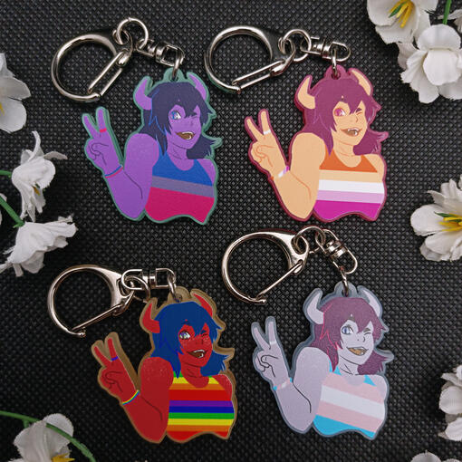 Pride Tiefling Acrylic Charms