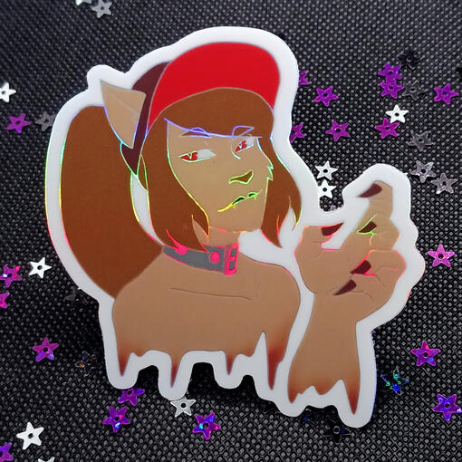 Holographic Die-cut Sticker (Original Art)